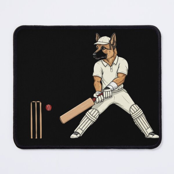 Item preview, "Canine Cricketer in Action" designed and sold by Wiredart.