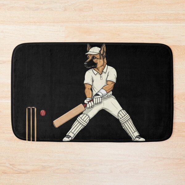 Item preview, "Canine Cricketer in Action" designed and sold by Wiredart.