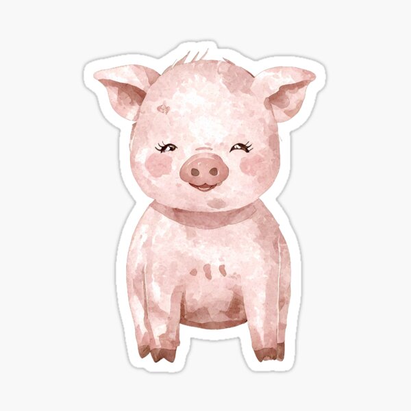 Artikel-Vorschau von Süßer Ferkel Sticker - Aquarell, designt und verkauft von Little Rebel Homestead.