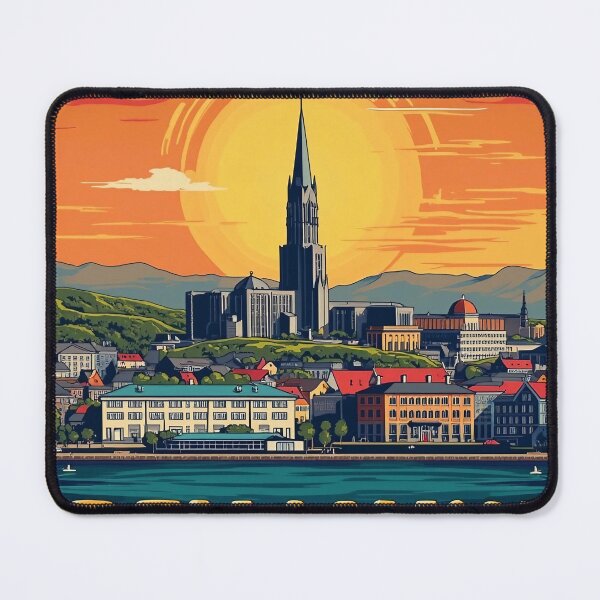 Item preview, Digital Retro Pop Art Poster of Reykjavik | Vibrant Icelandic Art | Cityscape & Culture designed and sold by PaintedPixels01.