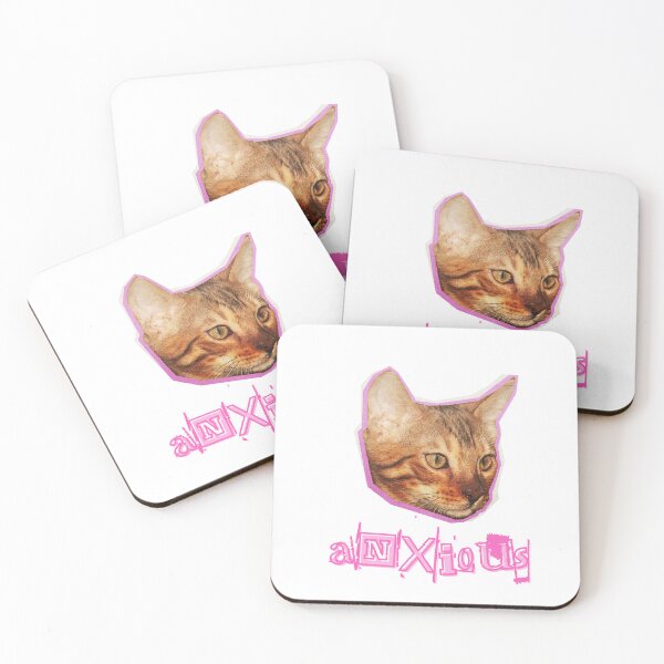 Item preview, Anxious, social anxiety cat - mood designed and sold by PawliticalDesigns .