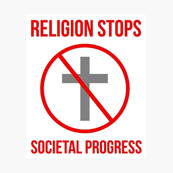 Item preview, Religion stops societal progress  designed and sold by Rachel the Artist .
