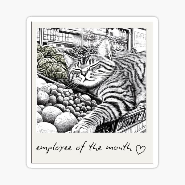 Item preview, Bodega Cat - Employee of the Month designed and sold by junkyardcollage.