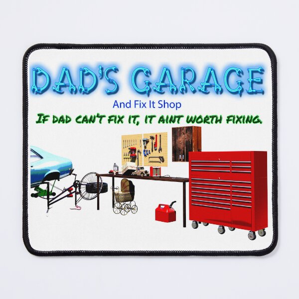 Item preview, Dad's Garage & Fix It Shop designed and sold by D Young Art.