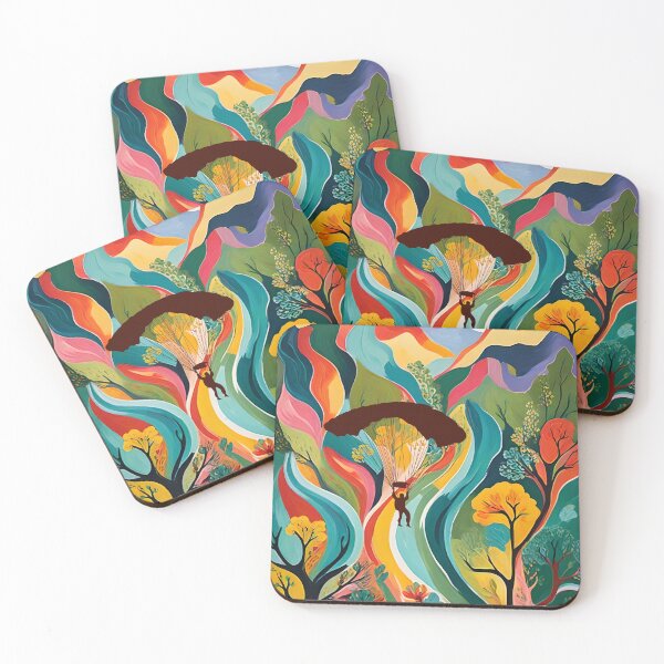 Item preview, Paragliding Over a Multicolored Landscape designed and sold by Ciervo Primavera.