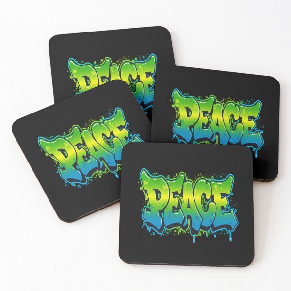 Item preview, PEACE Green & Blue & Black Graffiti designed and sold by Pacific Creations.
