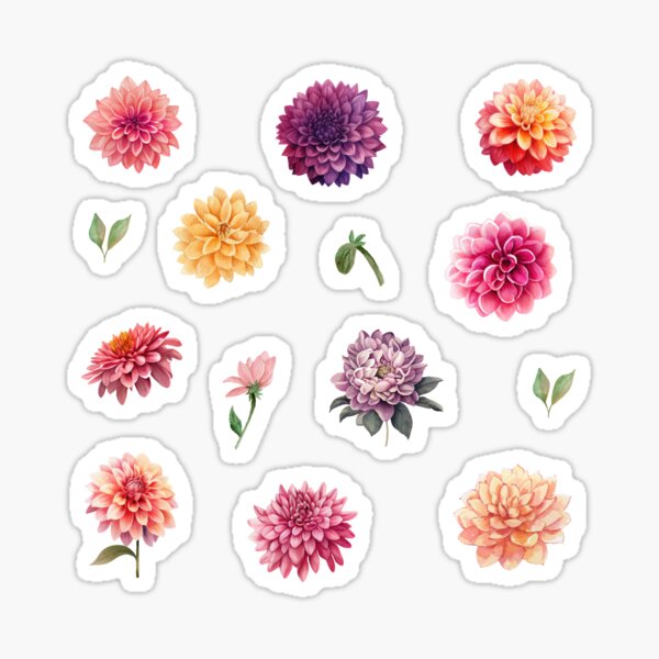 Item preview, Watercolor Garden Dahlia Flowers  designed and sold by silviaol.