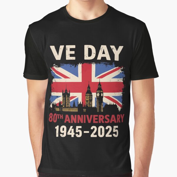 Vista previa del artículo con la obra «Bandera del Día de la Victoria en Europa de 2025 80.º aniversario 2025 80.º aniversario del Día de la Victoria en Europa», diseñado y vendido por varioarts.