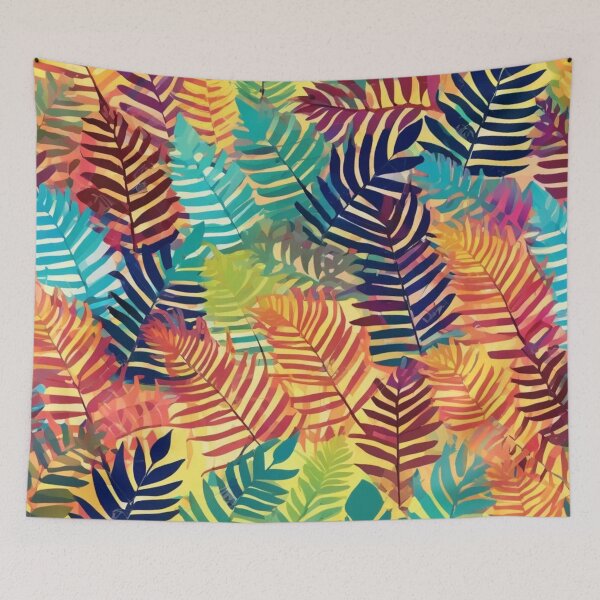 Item preview, Abstract Colorful Palm Leaf Pattern designed and sold by calibrit.