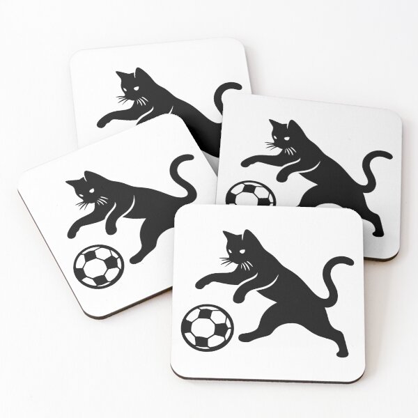 Item preview, Black Cat Playing Soccer Illustration designed and sold by theartfulaspie.