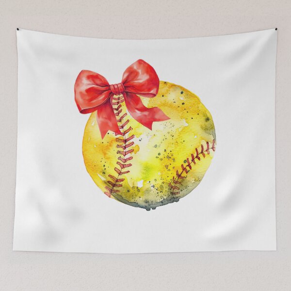 Item preview, Baseball Softball with Red Bow Watercolor designed and sold by JoelFox165.