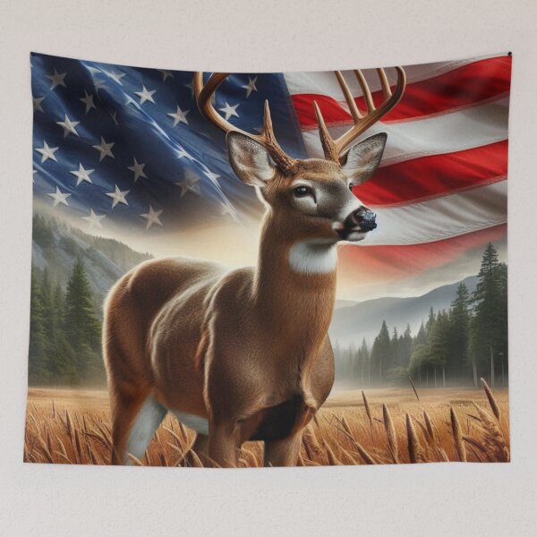 Item preview, Bandera americana y ciervo designed and sold by Rob5Designs.