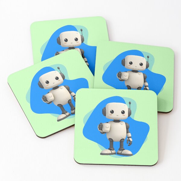Item preview, Kawaii Robot Coffee Lover designed and sold by Dino-Lune.