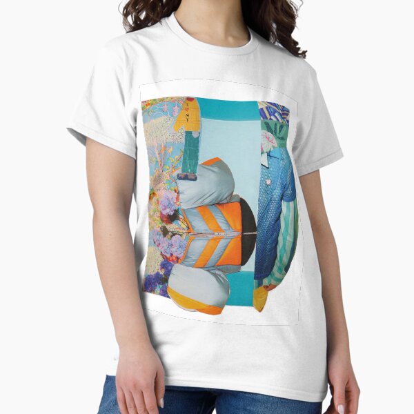mesh and puffy sleeves - a modern collage in blue Classic T-Shirt