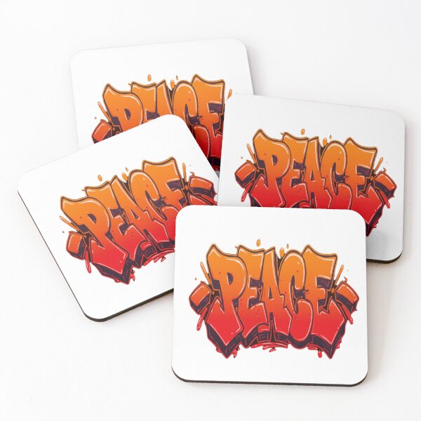 Item preview, PEACE Red & Orange ombre Graffiti designed and sold by Pacific Creations.