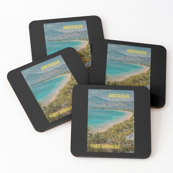 Artikelvorschau, Port Douglas Australien Strand Souvenir Aufkleber Tropische Küste entworfen und verkauft von twentytwo ART souvenir designs.