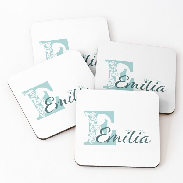 Item preview, Personalized name art – Emilia with floral details designed and sold by sabantha.