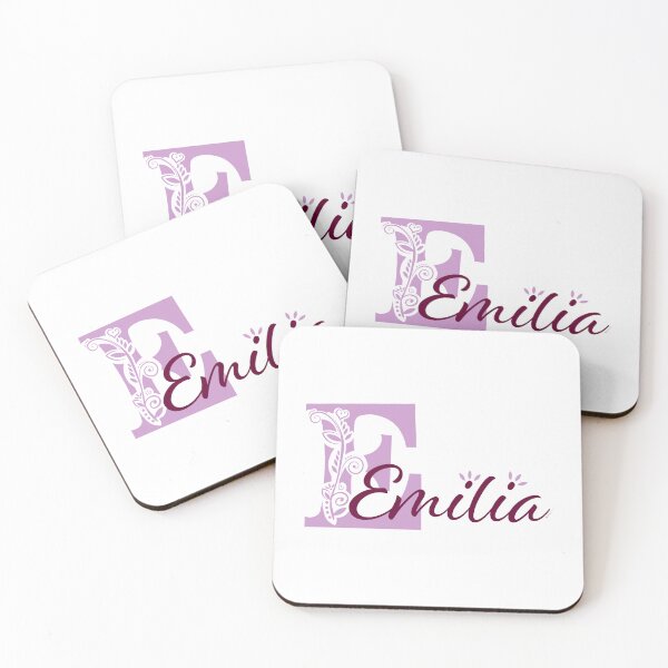 Item preview, Personalized name art – Emilia with floral details designed and sold by sabantha.