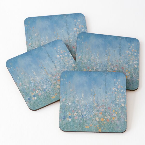 Item preview, Colorful Abstract Field Of Flowers Oil Painting With Blue Sky designed and sold by JoBella-Designs.