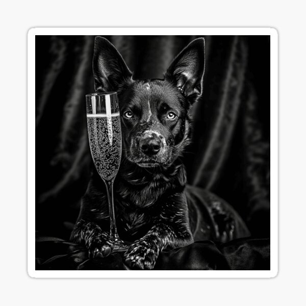 Item preview, Cattle Dog With A Champagne designed and sold by Nocturne  Paws.