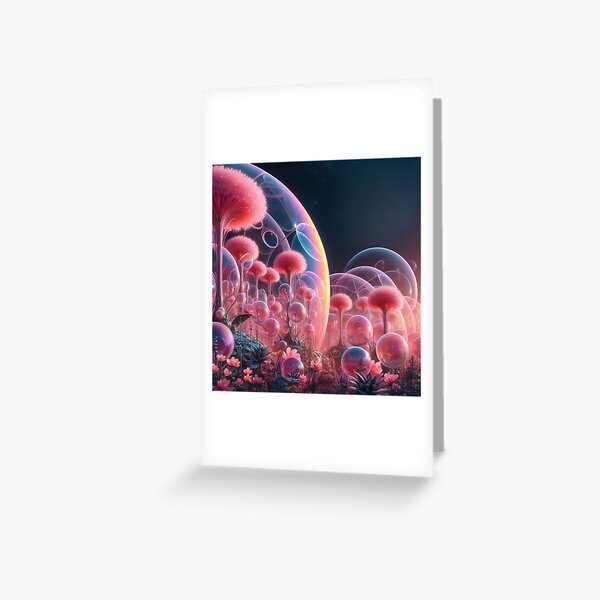 Item preview, Pink Space Flowers Bloom Sci-Fi Fantasy Botanical Garden Art designed and sold by DreamSculptress.