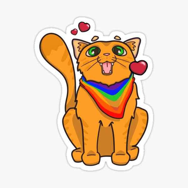 Artikel-Vorschau von Niedliche Cartoon-Katze mit Regenbogen-Stolz Halstuch, designt und verkauft von kaiakay.