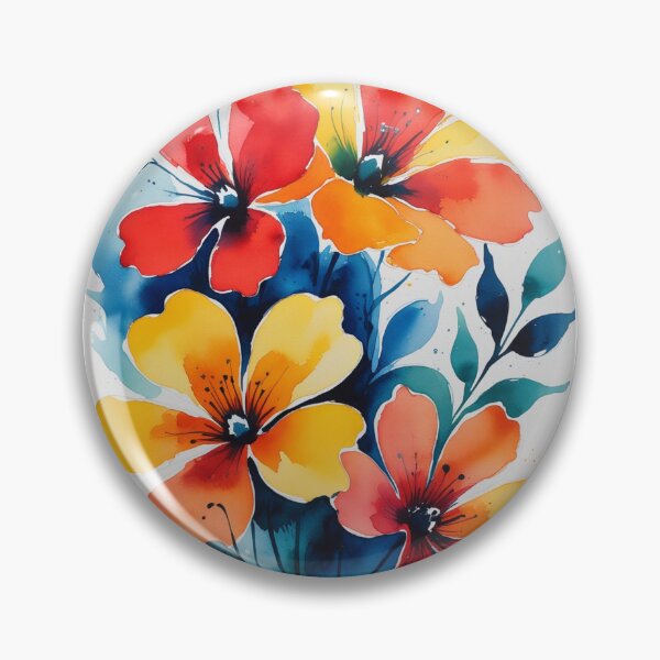 Item preview, Vibrant Watercolor Floral Painting | Colorful Artistic Flowers designed and sold by TopUpDesign.