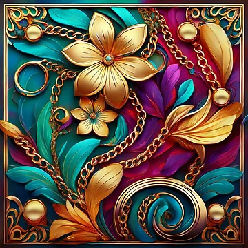 Artwork thumbnail, Abstract Colorful Renaissance Pattern by calibrit
