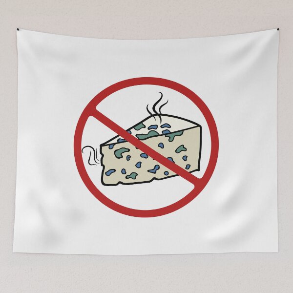 Item preview, Prohibited Stinky Cheese Sign, Black, Red, White, Blue, Signage designed and sold by AASparksDesigns.