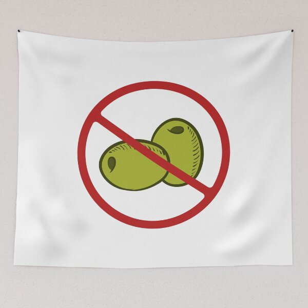 Item preview, Prohibited Slimy Green Olives Sign, Black, Red, Green, White Signage designed and sold by AASparksDesigns.