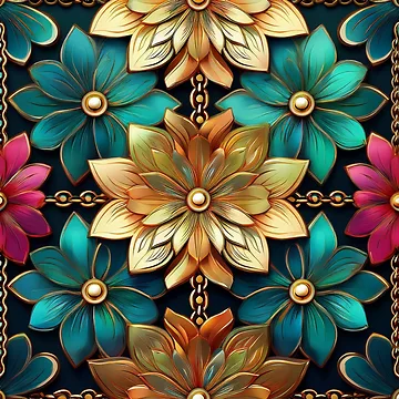 Artwork thumbnail, Abstract Colorful Renaissance Pattern by calibrit