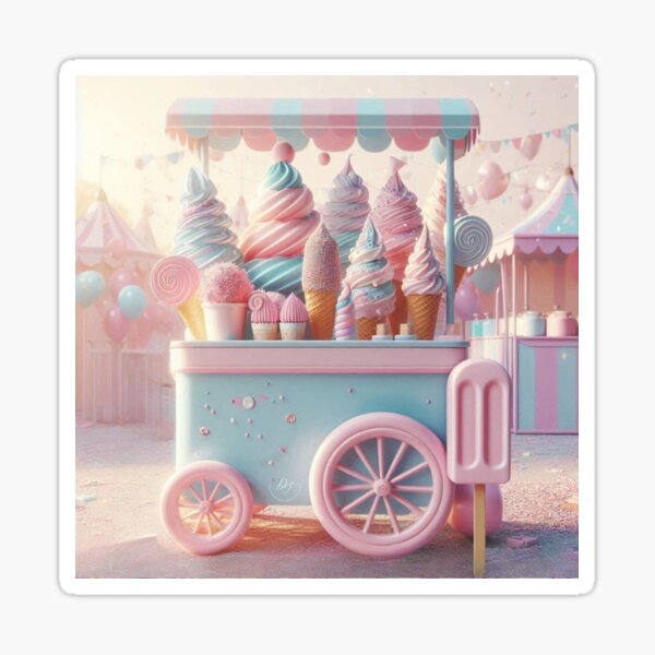 Item preview, Pastel Sweets Ice Cream Popsicle Summer Carnival Cart  designed and sold by DreamSculptress.