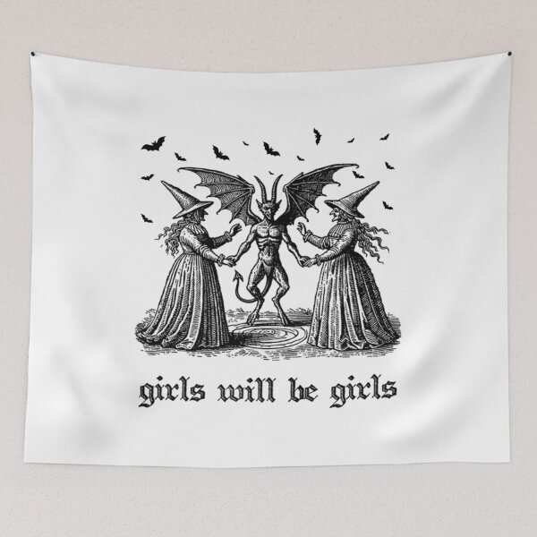 Item preview, Girls Will Be Girls Witch Halloween - Feminist, Ironic  Aesthetic, Spooky Witchy  designed and sold by Becki-Studio.
