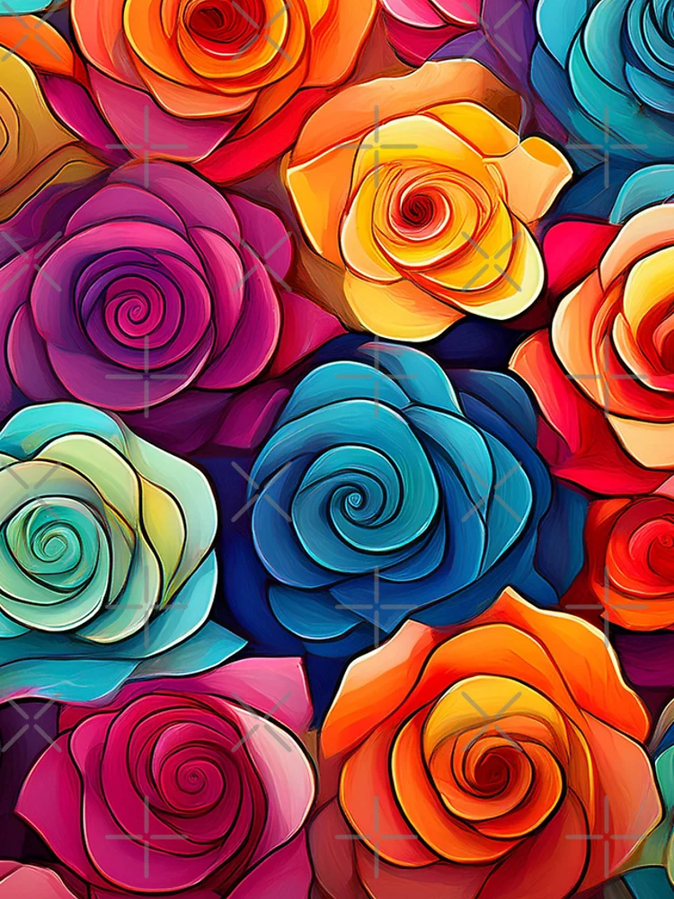 Thumbnail 4 of 4, Samsung Galaxy Phone Case, Abstract Colorful Roses Pattern designed and sold by calibrit.