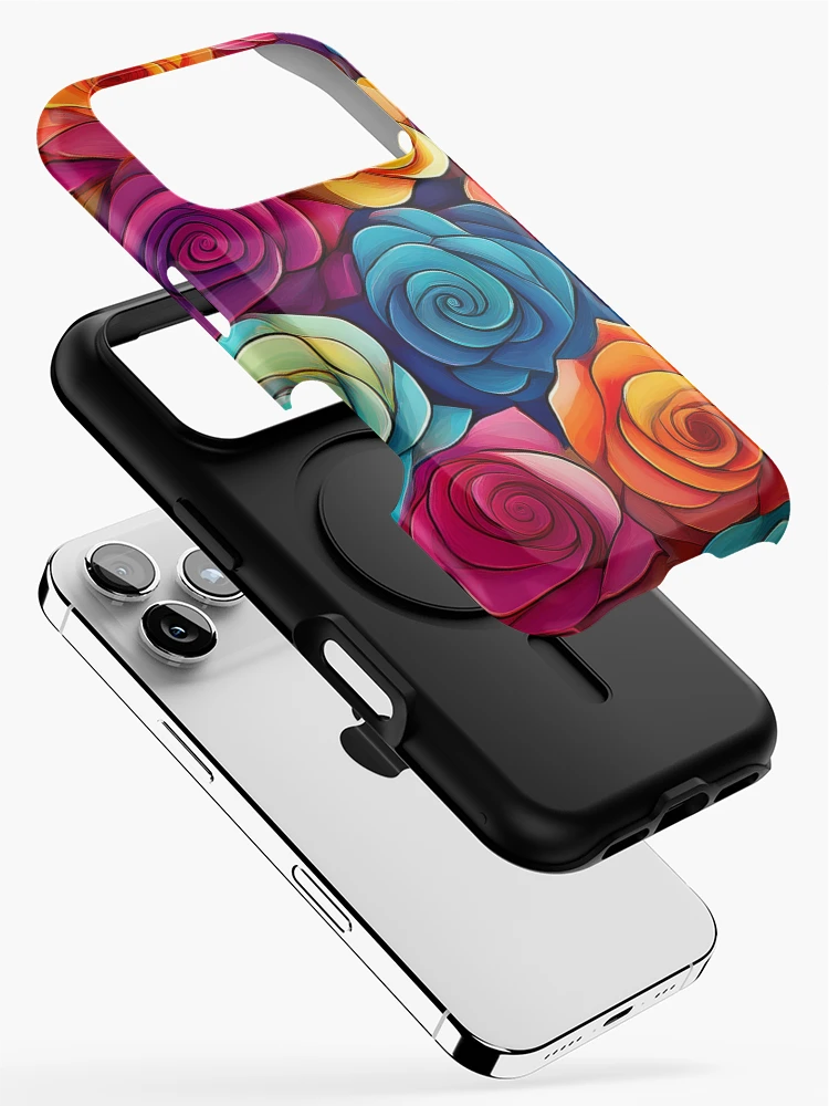 Thumbnail 2 of 4, iPhone Case, Abstract Colorful Roses Pattern designed and sold by calibrit.