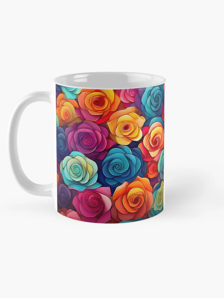 Thumbnail 5 of 6, Coffee Mug, Abstract Colorful Roses Pattern designed and sold by calibrit.