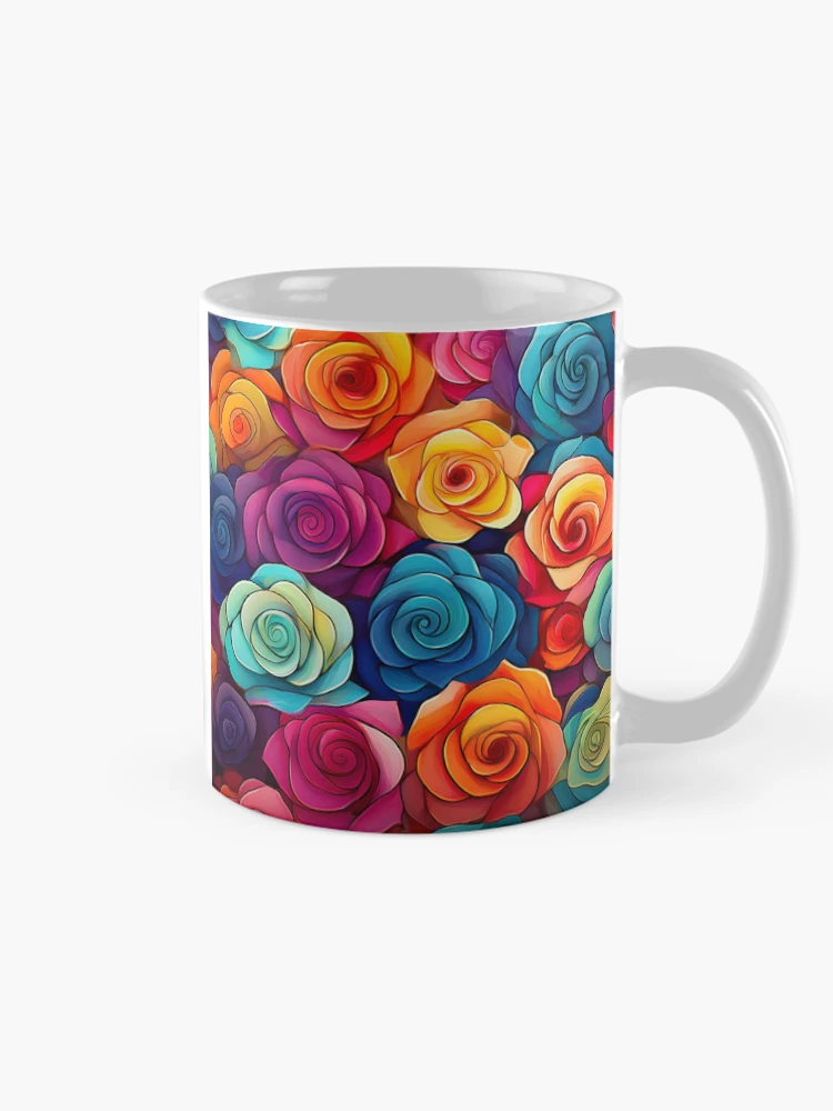 Thumbnail 3 of 6, Coffee Mug, Abstract Colorful Roses Pattern designed and sold by calibrit.