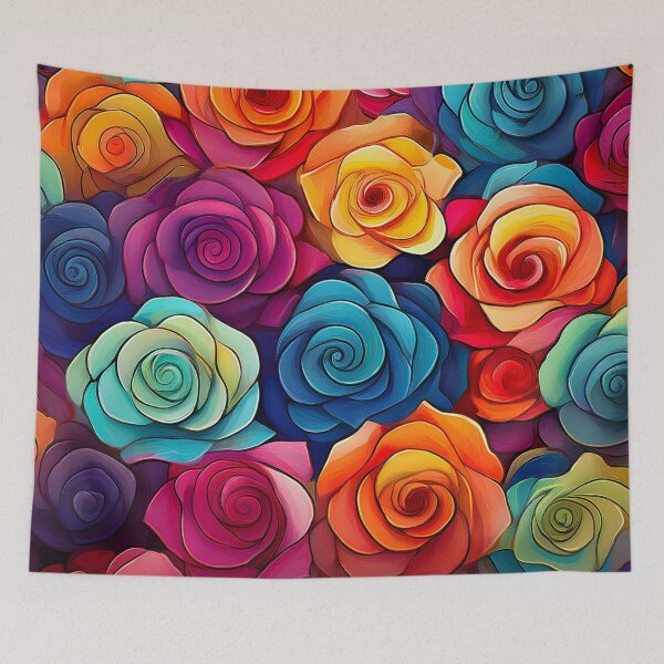 Item preview, Abstract Colorful Roses Pattern designed and sold by calibrit.