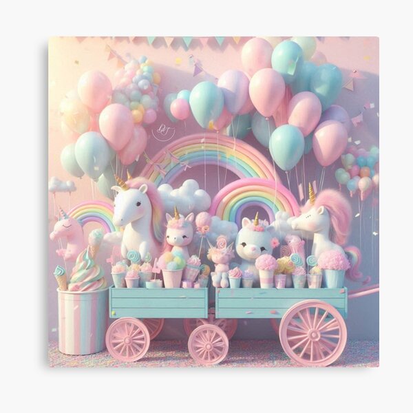 Item preview, Pastel Sweets Rainbow Unicorn Toys Summer Carnival Cart designed and sold by DreamSculptress.