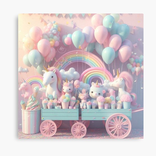 Item preview, Pastel Sweets Rainbow Unicorn Toys Summer Carnival Cart designed and sold by DreamSculptress.