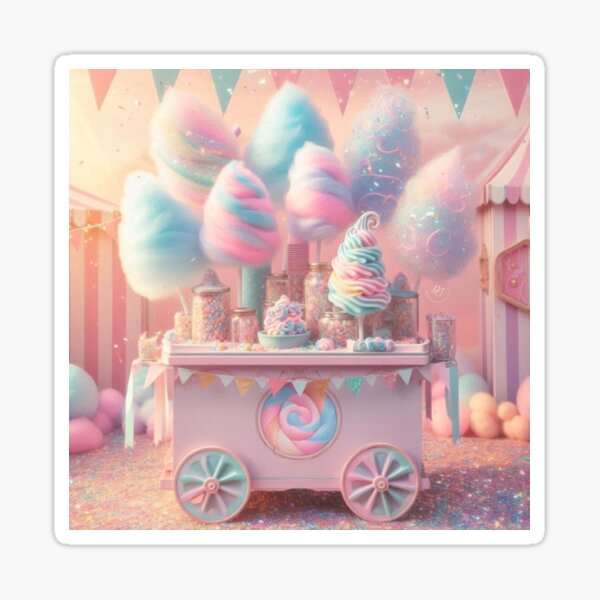 Item preview, Pastel Sweets Cotton Candy Summer Carnival Cart designed and sold by DreamSculptress.