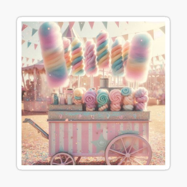 Item preview, Pastel Sweets Cotton Candy Summer Carnival Cart designed and sold by DreamSculptress.