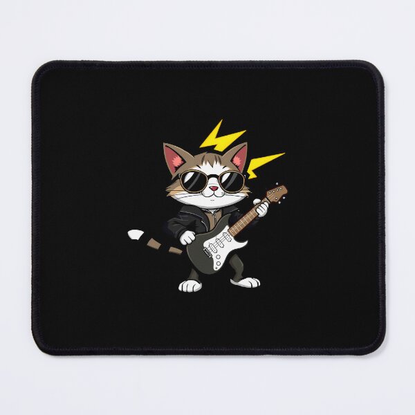 Item preview, Badass Cat Rockstar – The Ultimate Guitar Shredder designed and sold by Meow Cat.