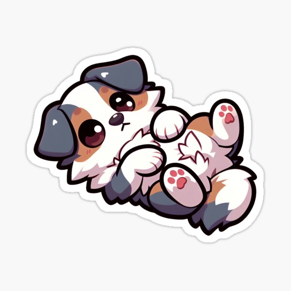 Item preview, Chibi Australian Shepherd Asking for a Belly Rub designed and sold by City0fDreams.
