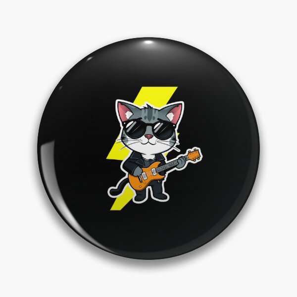 Item preview, Badass Cat with Electric Guitar – Shredding Like a Legend designed and sold by Meow Cat.