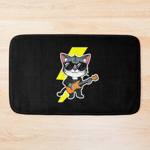 Item preview, Badass Cat with Electric Guitar – Shredding Like a Legend designed and sold by Meow Cat.