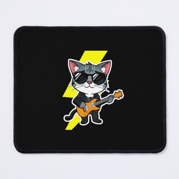 Item preview, Badass Cat with Electric Guitar – Shredding Like a Legend designed and sold by Meow Cat.