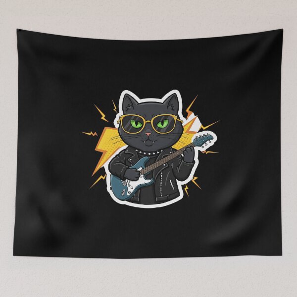 Item preview, Badass Cat Rockstar Legend – The Ultimate Stage Performer designed and sold by Meow Cat.