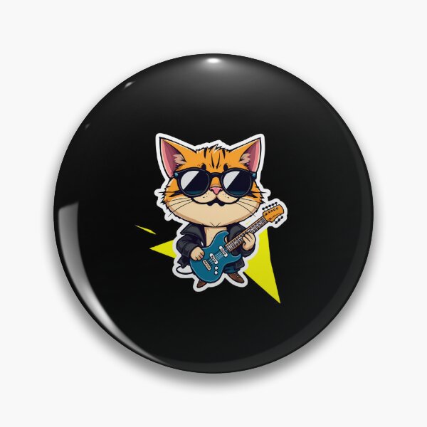 Item preview, Badass Cat Rockstar King – The Purrfect Stage Ruler designed and sold by Meow Cat.