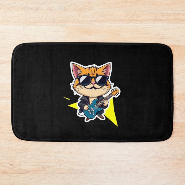 Item preview, Badass Cat Rockstar King – The Purrfect Stage Ruler designed and sold by Meow Cat.